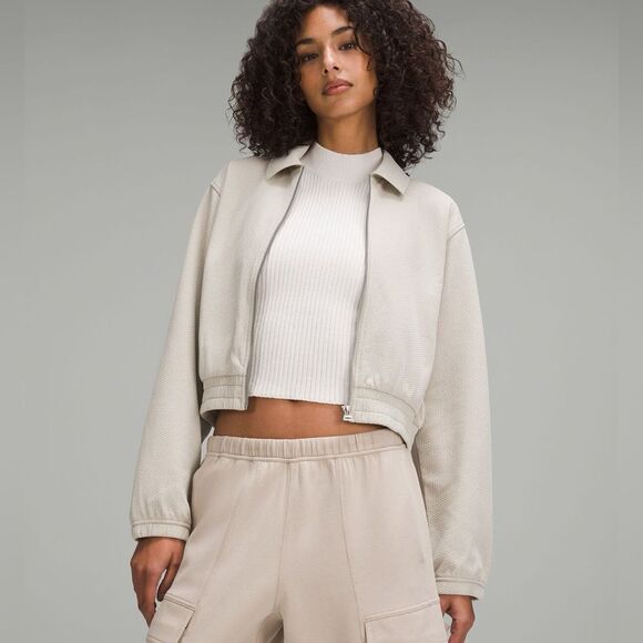 Lululemon Bubble Knit Zip Up Bomber Jacket - Picture 1 of 10